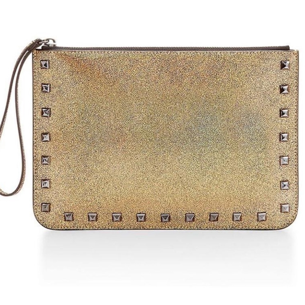 Rebecca Minkoff gold metallic clutch
